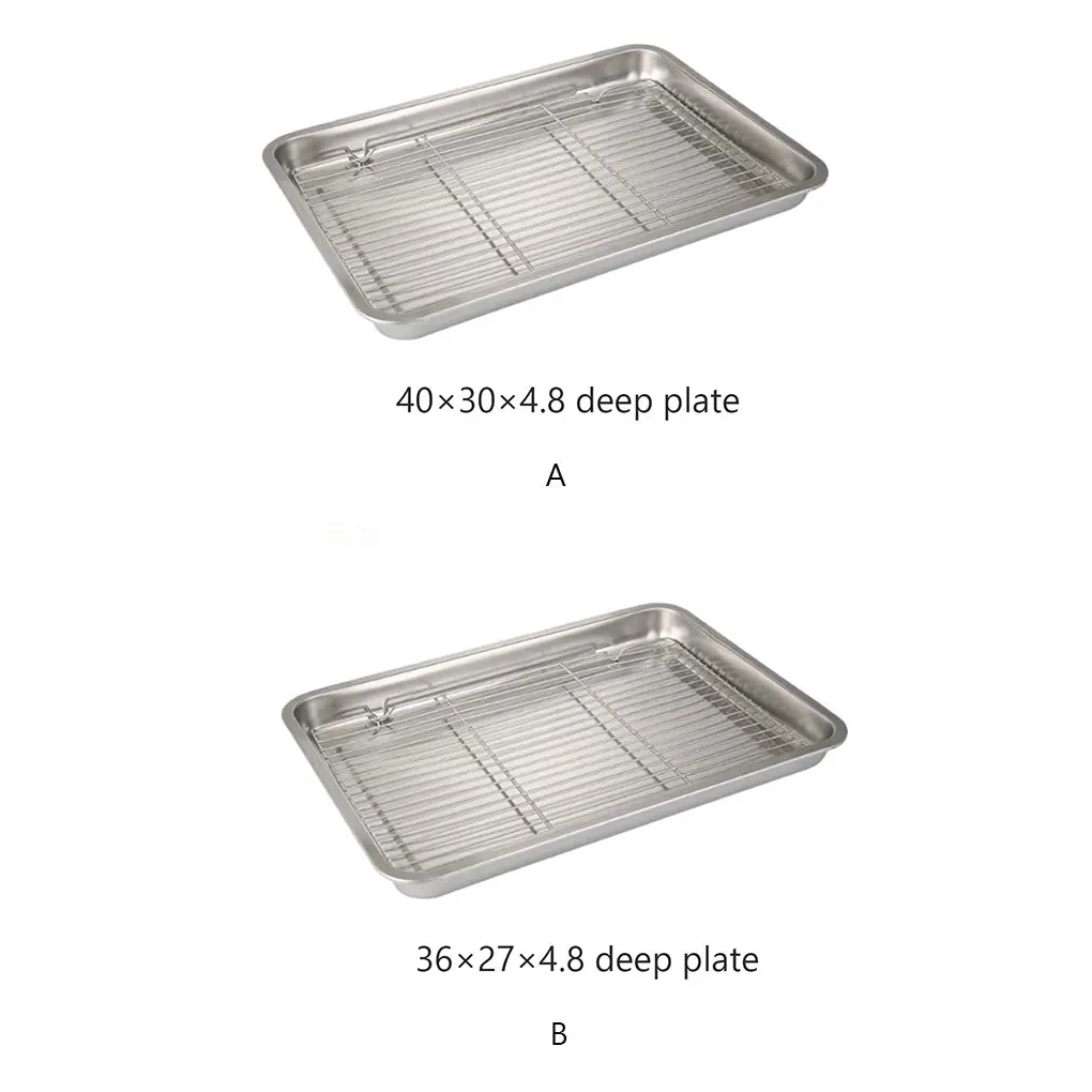 

Strainer Dish Rectangular Vegetable Draining Storage Plates Stainless Steel Wire Cooling Rack Accessories 40 30 4 8cm