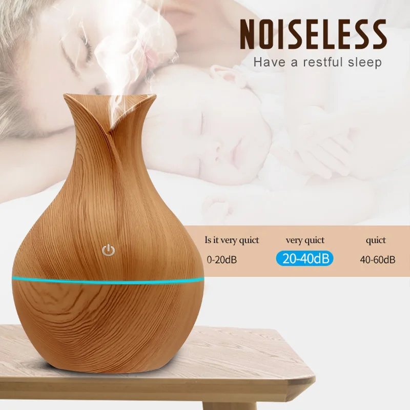 

Creative Vase Humidifier Wood Grain Usb Colorful Lamp Office Air Humidifier Ball Marquee Essential Oil Diffuse Aroma Diffuser