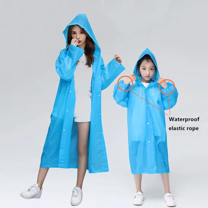 

NEW Children Adult Raincoat Thickened Waterproof EVA Rain Coat Kids Clear Transparent Tour Waterproof Rainwear Suit Raincoats