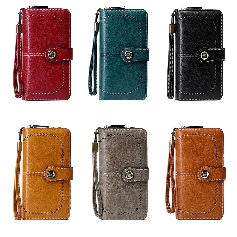 

Wristlet Wallets for Women Clutch Bag Long Purse Female Zipper Large Ladies Business Card Holder Bag High Quality
