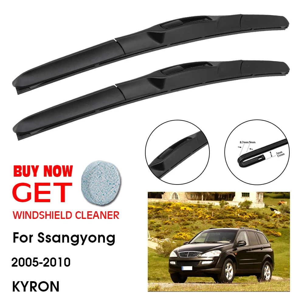 

Car Wiper Blade For Ssangyong KYRON 22"+19" 2005-2010 Front Window Washer Windscreen Windshield Wipers Blades Accessories