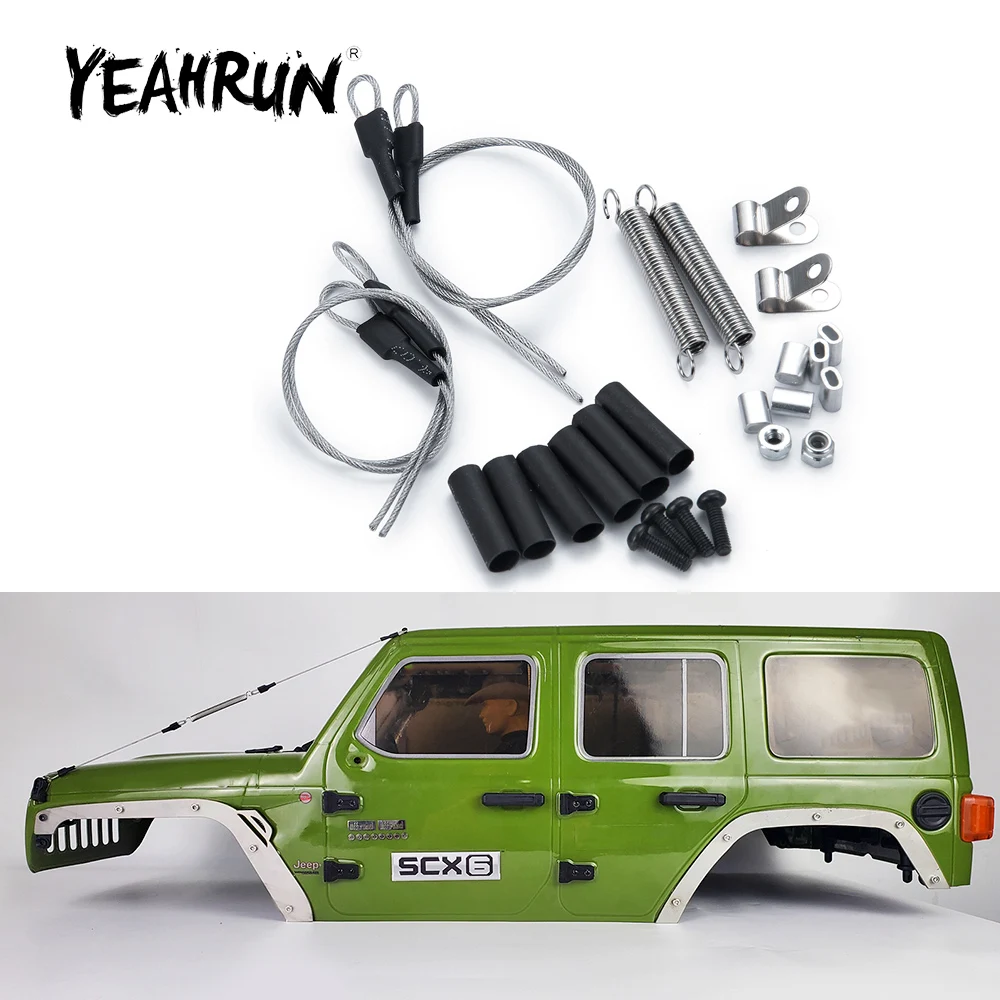 

Набор стальных канатов YEAHRUN для Axial SCX6 AXI05000 JEEP JLU Wrangler 1/6, обновленные детали для радиоуправляемой модели гусеничного автомобиля, аксессуары