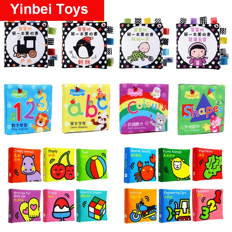 

Тканевые Книги для малышей для мальчиков и девочек, обучающие игрушки для чтения, игрушки Монтессори, обучающие игрушки для детей 1 год