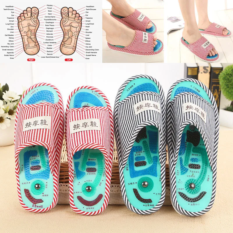 

Foot Massage Shiatsu Magnetic Sandals Acupuncture Health Foot Care Massager Magnet Shoes Feet Massager