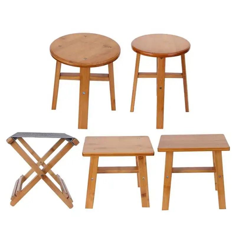 

Multipurpose Portable Kids Small Bamboo Low Stool Children's Furniture Bench Seat Home Living Room Bathroom Shower Folding Chair