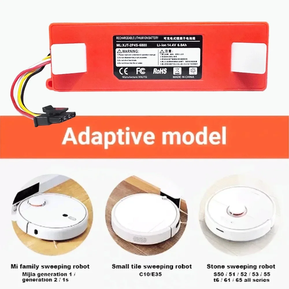 Сменная батарея для робота-пылесоса Xiaomi Roborock S55 S60 S65 S50 S51 S5 MAX S6