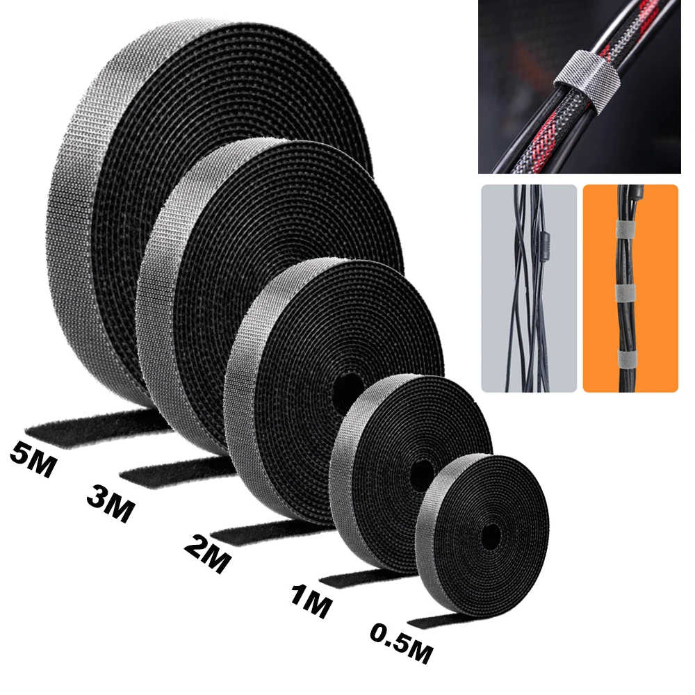 

Reusable Fastening Tape Cable Ties Organizer USB Cable Winder Nylon Free Cut Ties Mouse Earphone Hook and Loop Straps Wire Cords