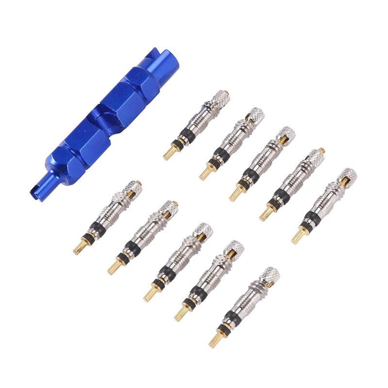 

Valve Core Remover Tool Kit Blue Bicycle Valve Core Tightening Tool and Valve Cores for Bike Bicycle Tire Application