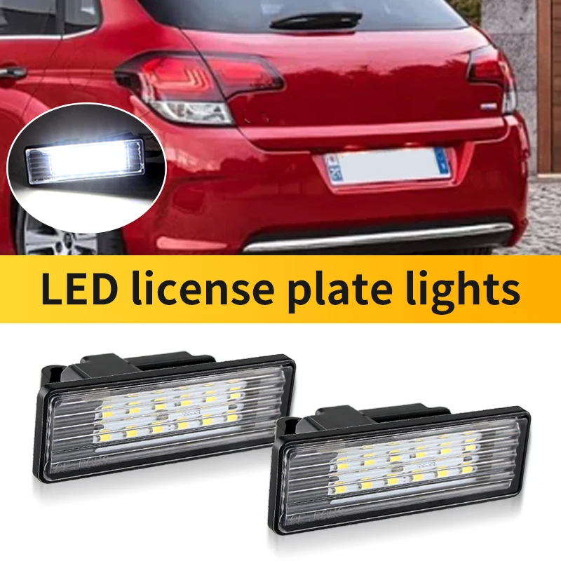 Фото 2шт OME # 9815225980 для Peugeot 208 2020-2024, 2008 14-2024,301 308 408 3008 508 Citroen C4 C4L 20-2024 светодиодные фонари номерного знака №4
