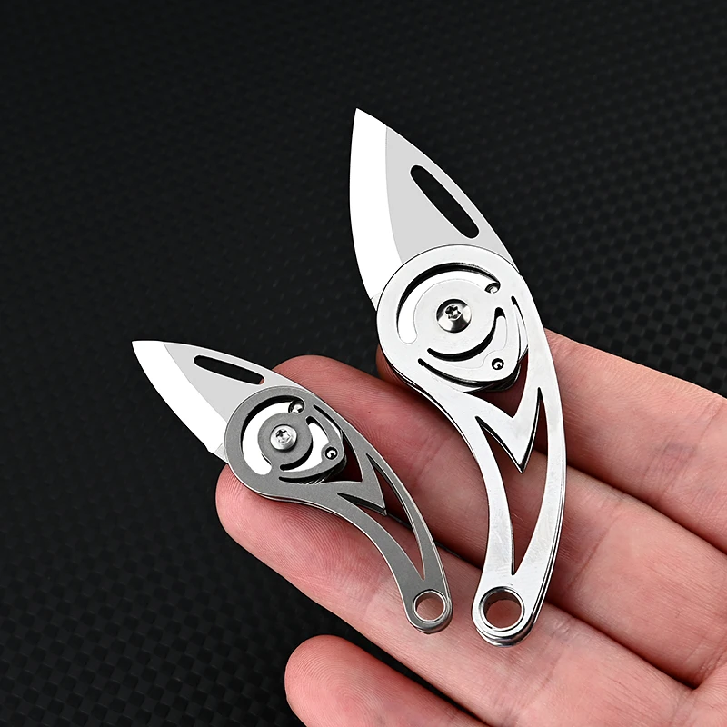 

Titanium Alloy Mini Folding Knife High Hardness D2 Steel Sharp Knife With Keychain Pendant Disassembly Express Open Box EDC Tool