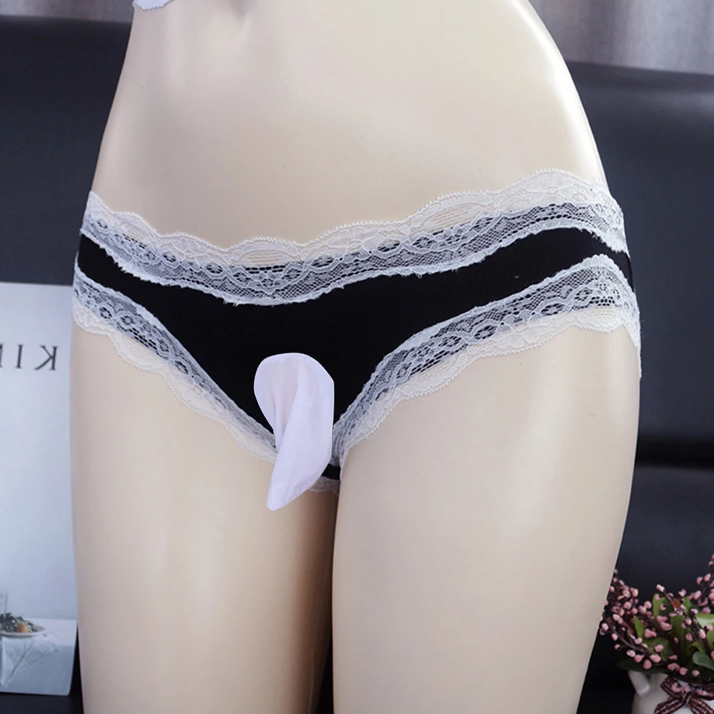

Men Sexy Sissy Briefs Gay Lace Elephant Trunk Underwear Pouch Thong G-String Underpants Slip Sexy Panties Breathable Brief