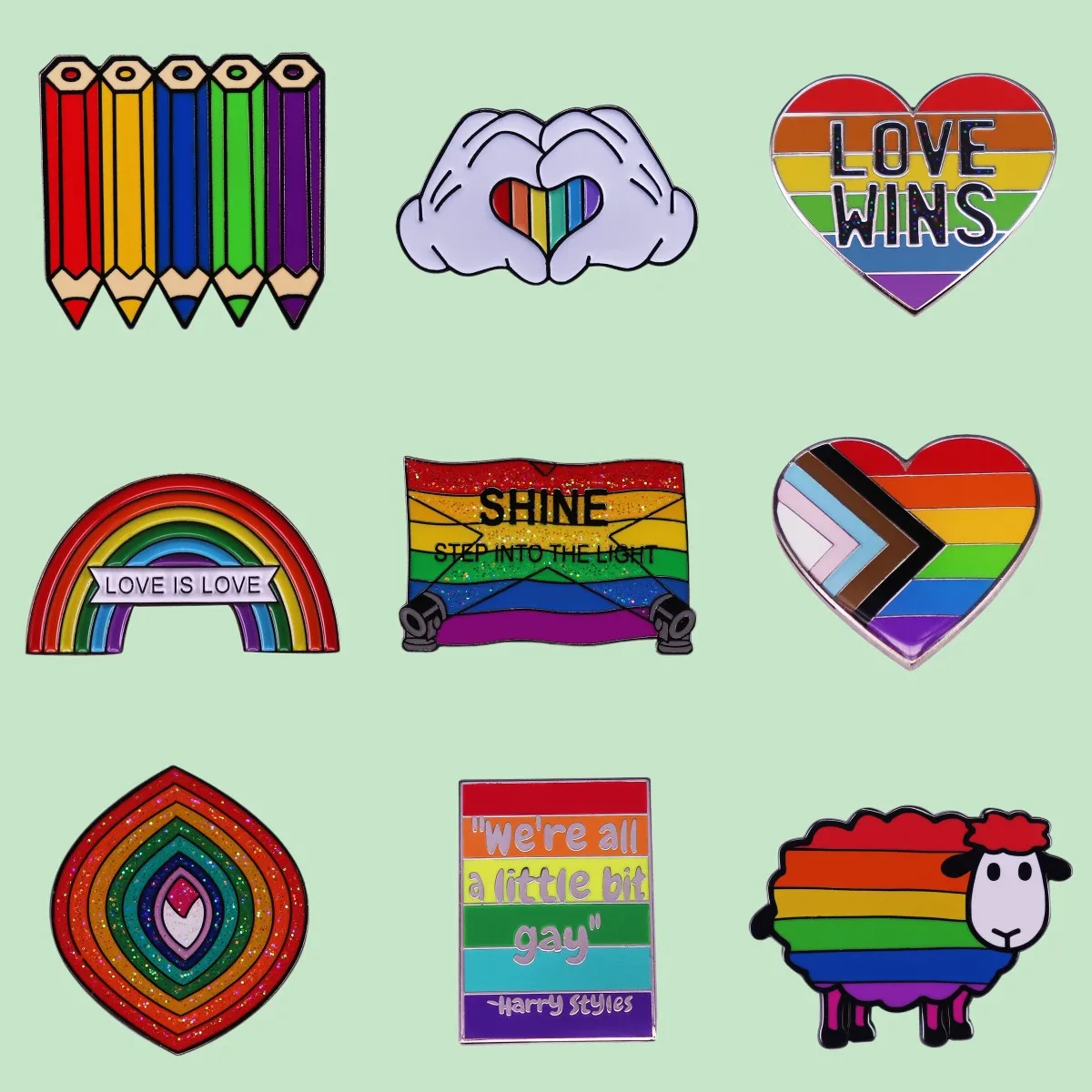 ЛГБТ гей гордость Радуга флаг сердце эмалевые Булавки модные лацканы Металлические Бриллианты с гордостью Go Purride булавка оптовая продажа