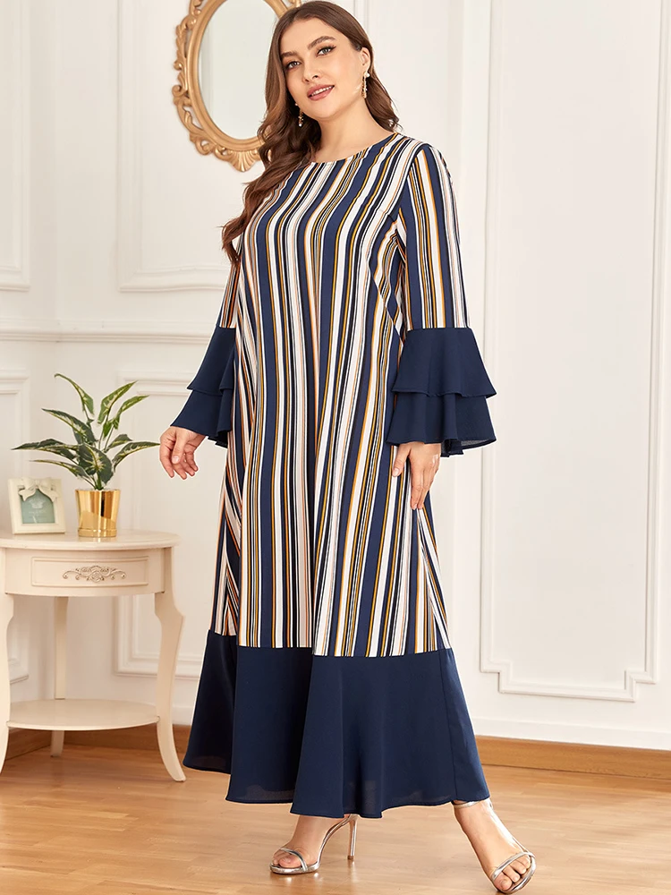 

Vestido Longo Plus Size Abaya Dubai Turkey Islam Moroc African Arabic Muslim Hijab Dress For Women Robe Longue Femme Musulmane