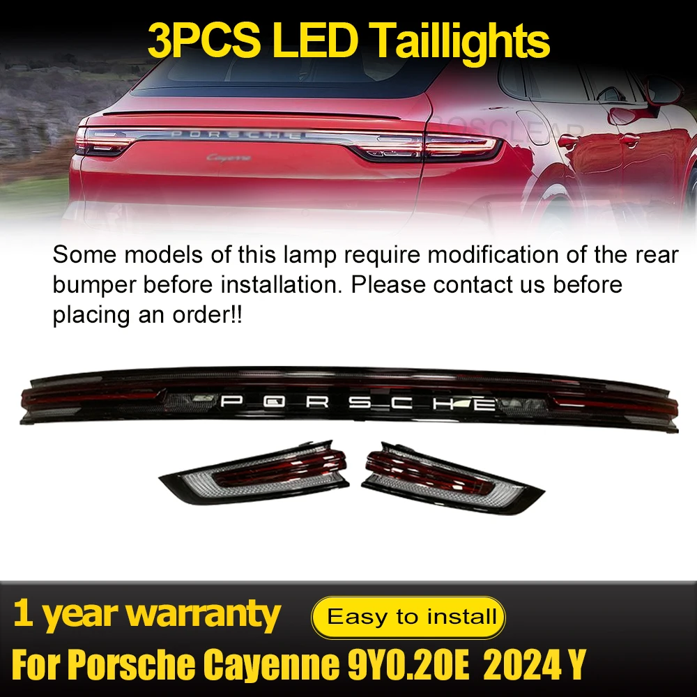 Фото Для Porsche Cayenne 2011-2023 сквозные задние фонари модифицированный светодиодный задний плавный задний фонарь авто средняя лампа бар аксессуар №1