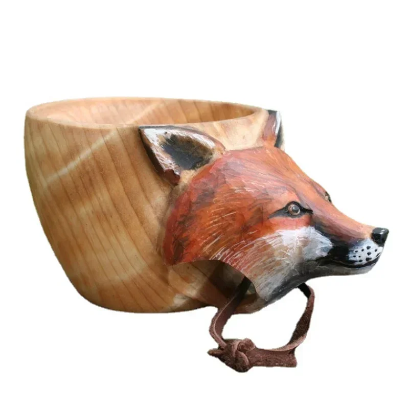 Креативная деревянная чашка для воды волка лиса кабан голова оленя рыбы 3D стерео