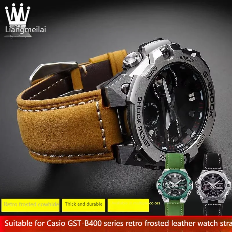 Фото Для часов G-SHOCK Casio серии GST-B400/GST-B200 модифицированный кожаный кожаный ремешок для часов аксессуары №3