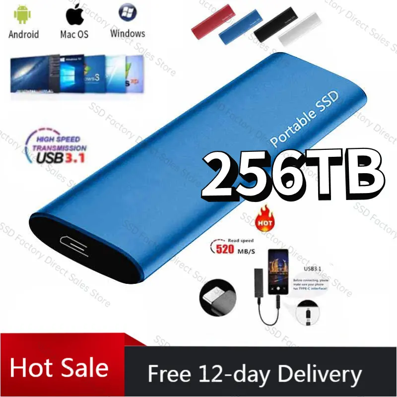 

Внешний жесткий диск 256 ТБ высокоскоростное портативное мобильное устройство SSD Φ 4 ТБ интерфейс твердотельный диск для настольного компьют...
