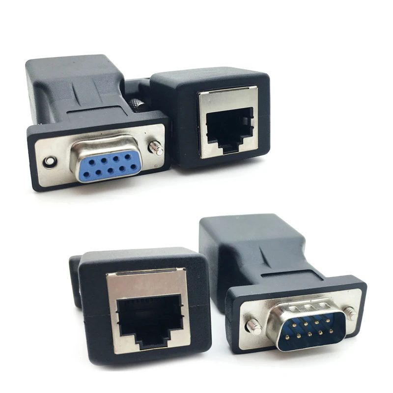 

New Arrival DB9 RS232 Male/Female To RJ45 Female Adapter COM Port To LAN Ethernet Port Converter Laptops Computer Components
