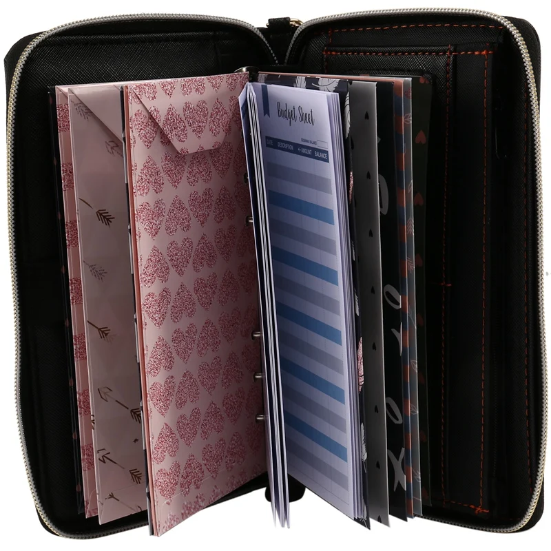 

Organizer Wallet,With Envelopes & Budget Sheets,Compact Budget Planner Organizer,Envelope System Wallet