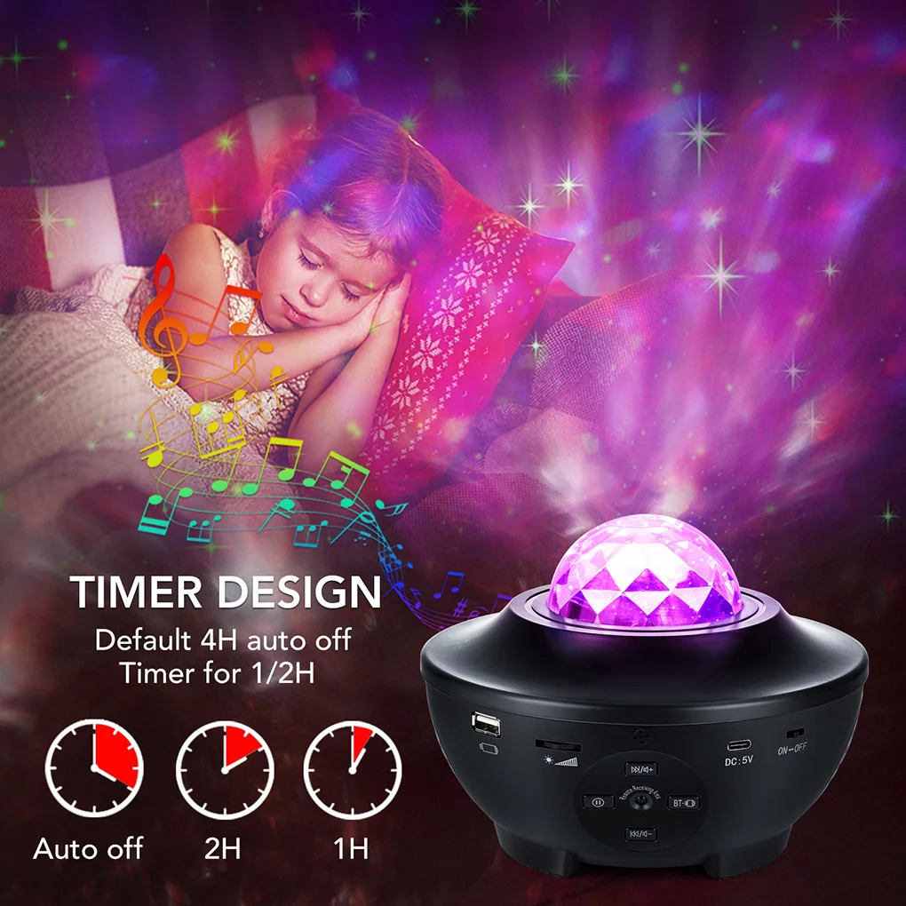 

USB LED Star Night Light Music Starry LED Projector Light Bluetooth Projector Light Decor