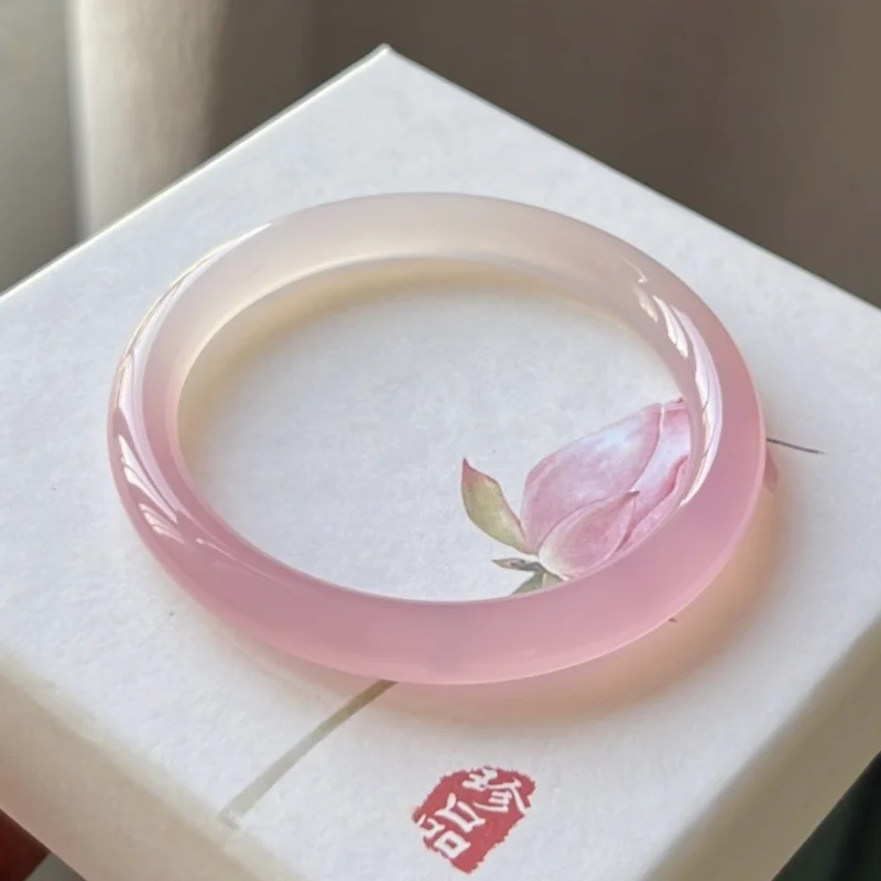 Тюльпан высокий ледяной персик Bai Yueguang Litchi замороженный агат Халцедон Браслет