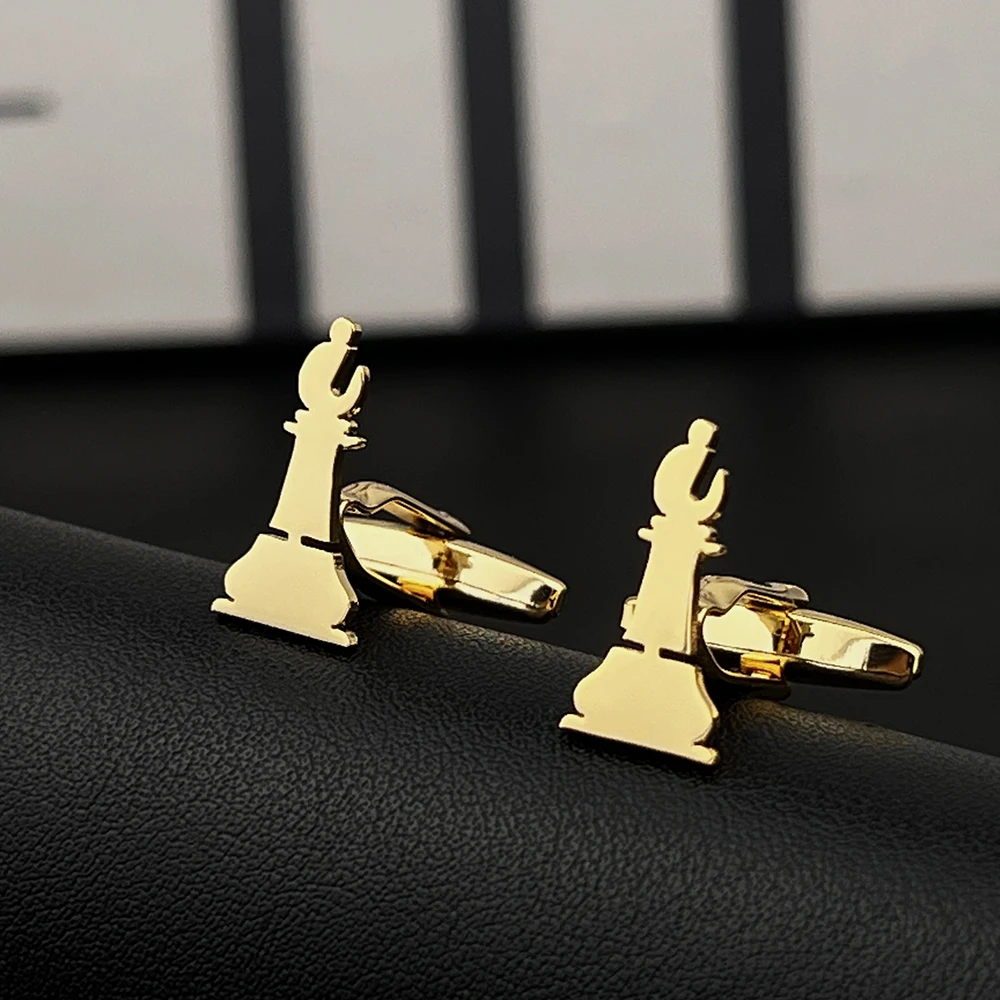 

Модная роскошная мужская рубашка, манжеты, запонки, шахматы, Бишоп, дизайн, нержавеющая сталь, серебряные пуговицы, браслет с застежкой Свадебный костюм, подарочный набор