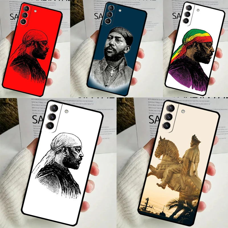 Чехол Emperor Menelik II из Эфиопии для Samsung Galaxy S24 S23 Ultra S22 S20 FE S21 Note 10 20 S8 S9 S10 Plus чехол