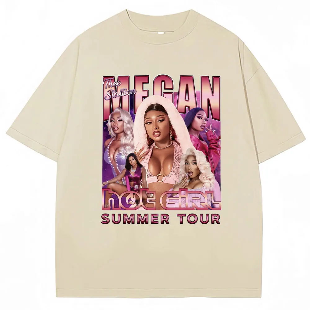 Футболки с принтом Limted Rapper Megan Thee Stallion Hot Girl Summer 2024 тур для мужчин и женщин модные