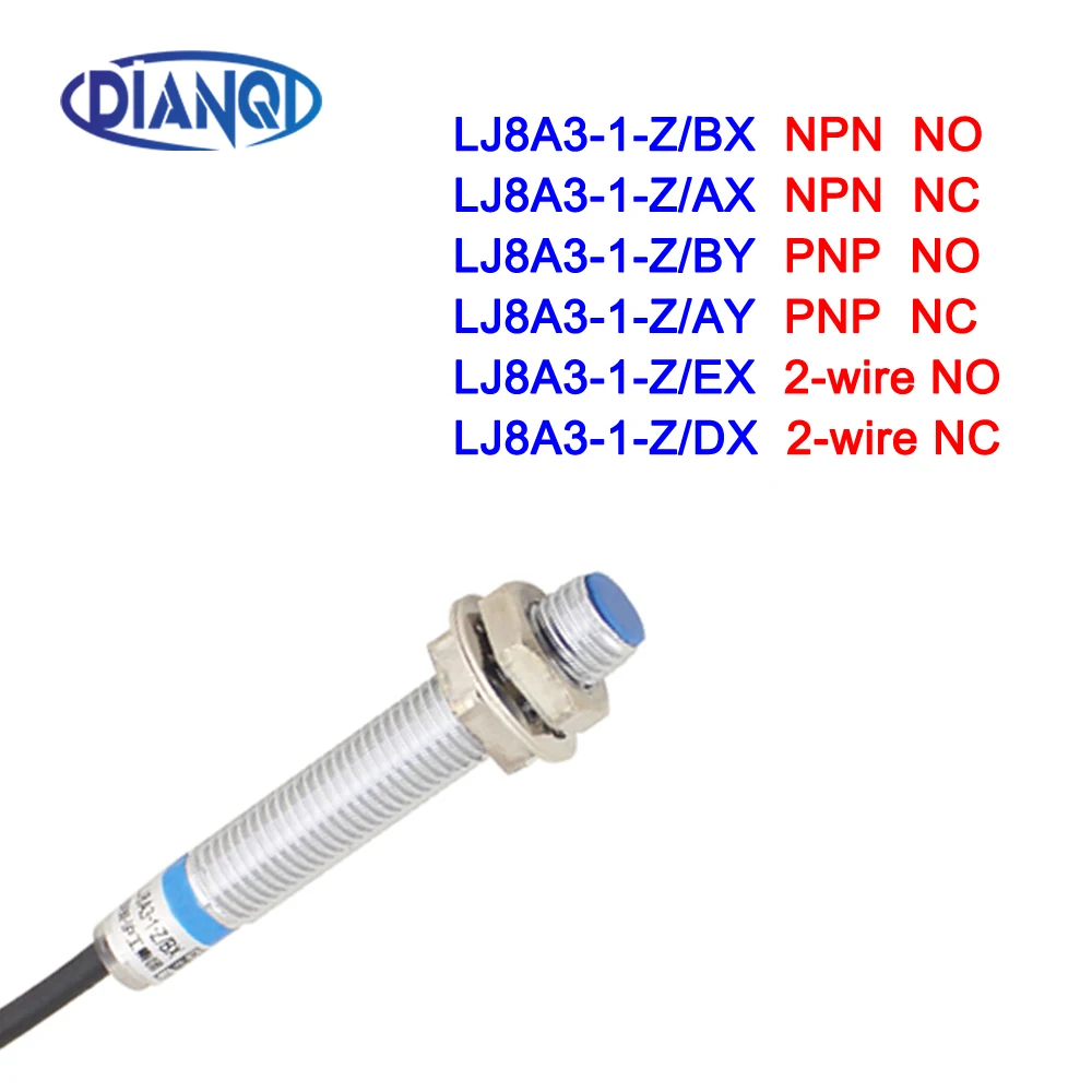 Индуктивный датчик приближения DIANQI, LJ8A3-1-Z/AY, 3 провода, NC DC6-36V 200 мА, переключатель датчика приближения