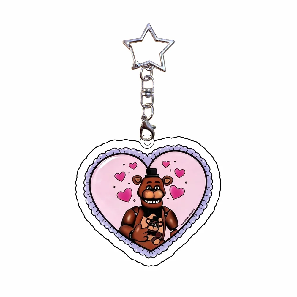 Фото Акриловый брелок по игре FNAF с персонажами Фредди Фазбер, Чика, Фокси, Бонни. Аксессуар для рюкзака, подарок на фестиваль, милый декоративный элемент. №3