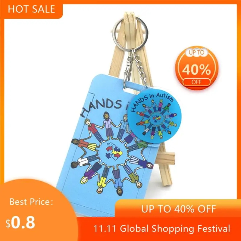

Брелок для ключей с рисунком аутизма, акриловый двухслойный прозрачный кулон с анимацией, для автомобиля, для девушек