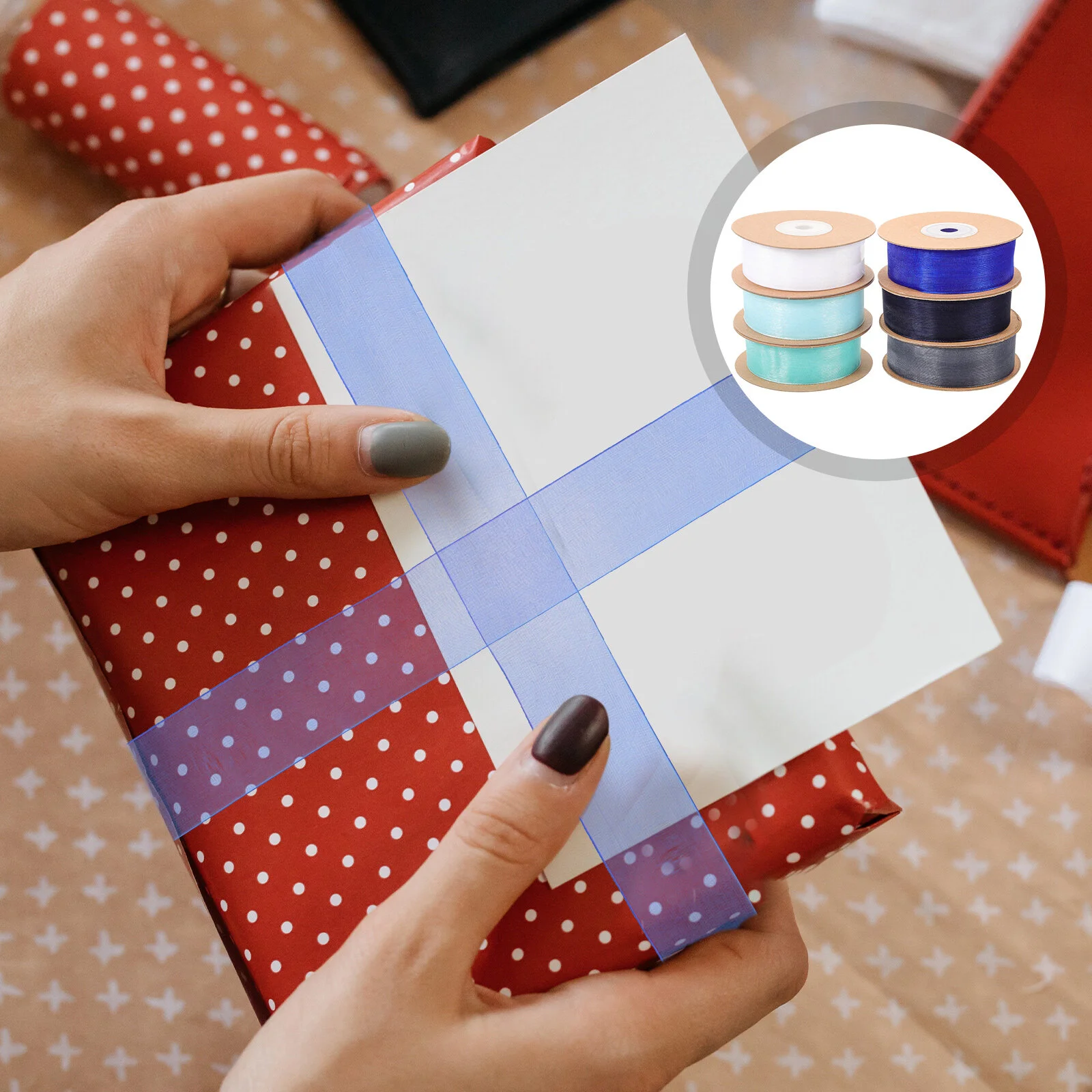 

6 Rolls Tape Craft Ribbon Convenient Present Chiffon Bow Tie Gift Fabric Crafted Package Lovely Flower