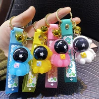acrylic keychain with lights keychains women bag pendant cartoon creative astronaut fashion jewelry accessories