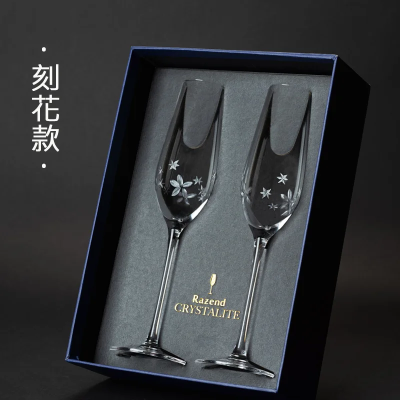 

Star Flower Hand-carved Champagne Cup Gift Set Sweet Wine Bubble Red Wine Cocktail Cup pair