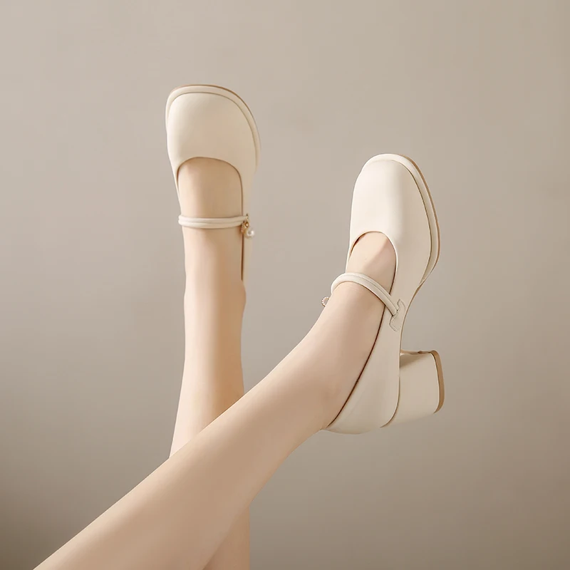 Туфли-лодочки женские на высоком каблуке с круглым носком