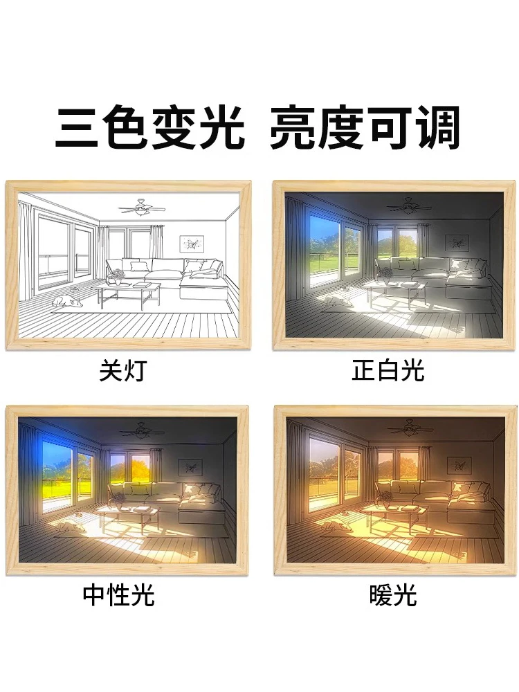 

Lighting painting nightlight desktop ornaments creative sunshine painting bedside decorative painting desk lamp