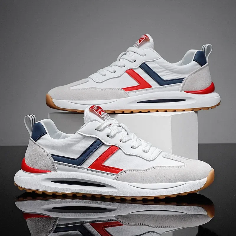 Мужские дышащие кроссовки повседневная спортивная обувь удобные полосатые