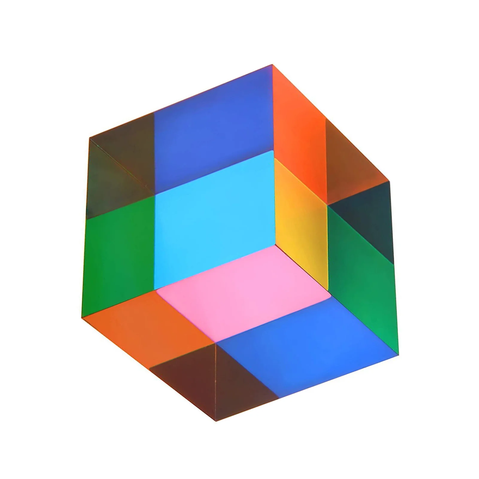 

Цветной призматический куб, акриловый куб с особым эффектом, меняющий свет, настольный декор, научное обучение, смешивание цветов, оптическ...
