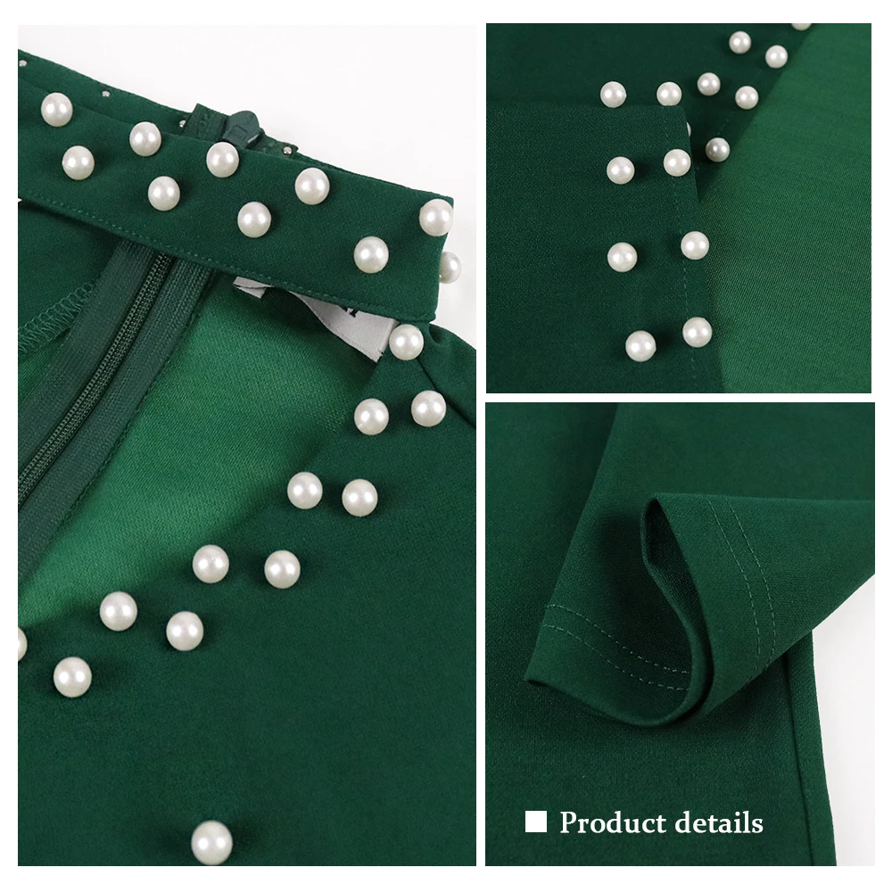 Plus Size Dress Elegant Long Women Sexy One Shoulder Irregular Sleeve Green Beading Bodycon Slit Evening Party Event Outfits