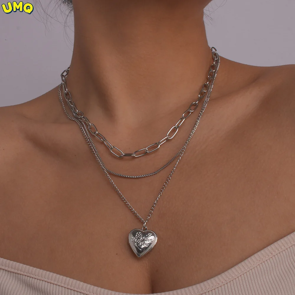 

Fashion n10010 Jewelry Multi-layer Fashion Rose Letter Neck Chain Romantic Temperament Minority Necklace Femalegifts for Women