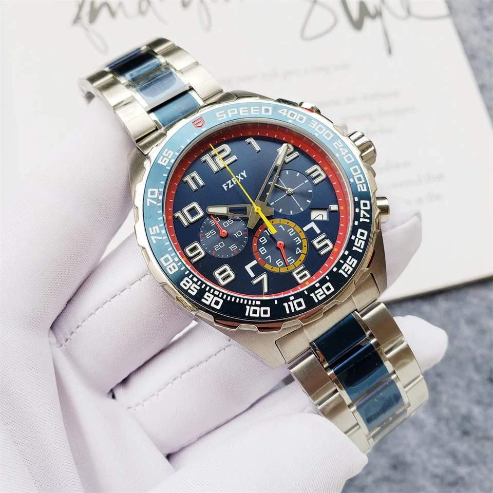 

Часы TGZ10 Мужские кварцевые с хронографом, брендовые Роскошные спортивные светящиеся водонепроницаемые наручные, AAA