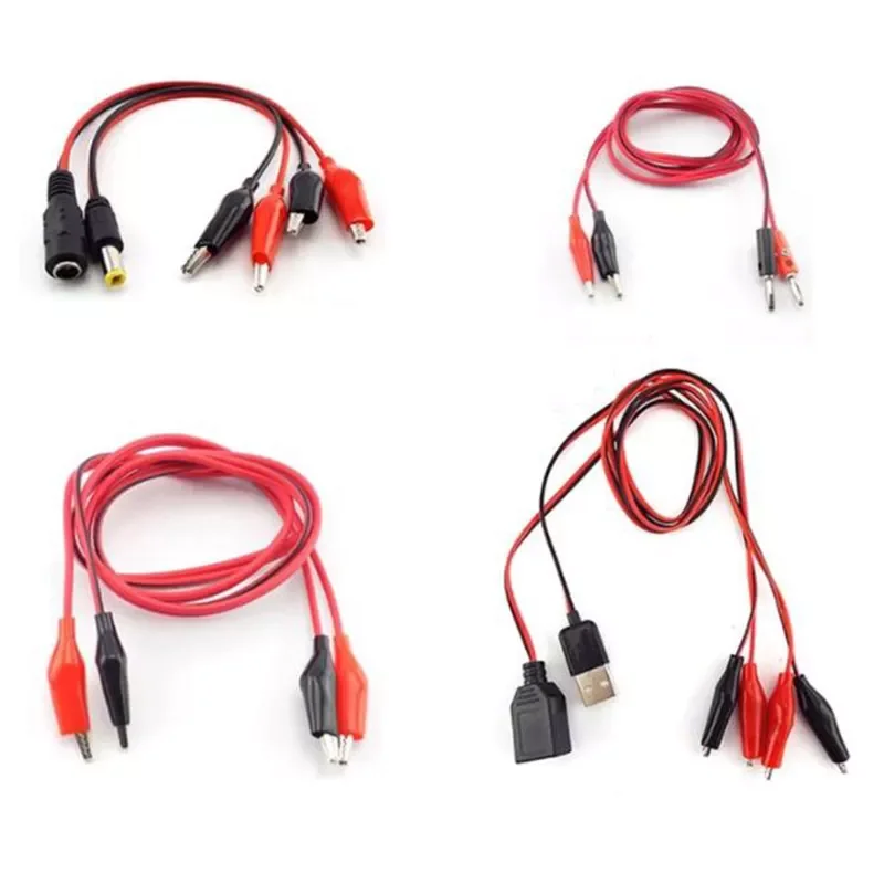 

2.1MM Alligator Clip DC Power male female test lead Cable Crocodile Wire Connector To Male 25cm