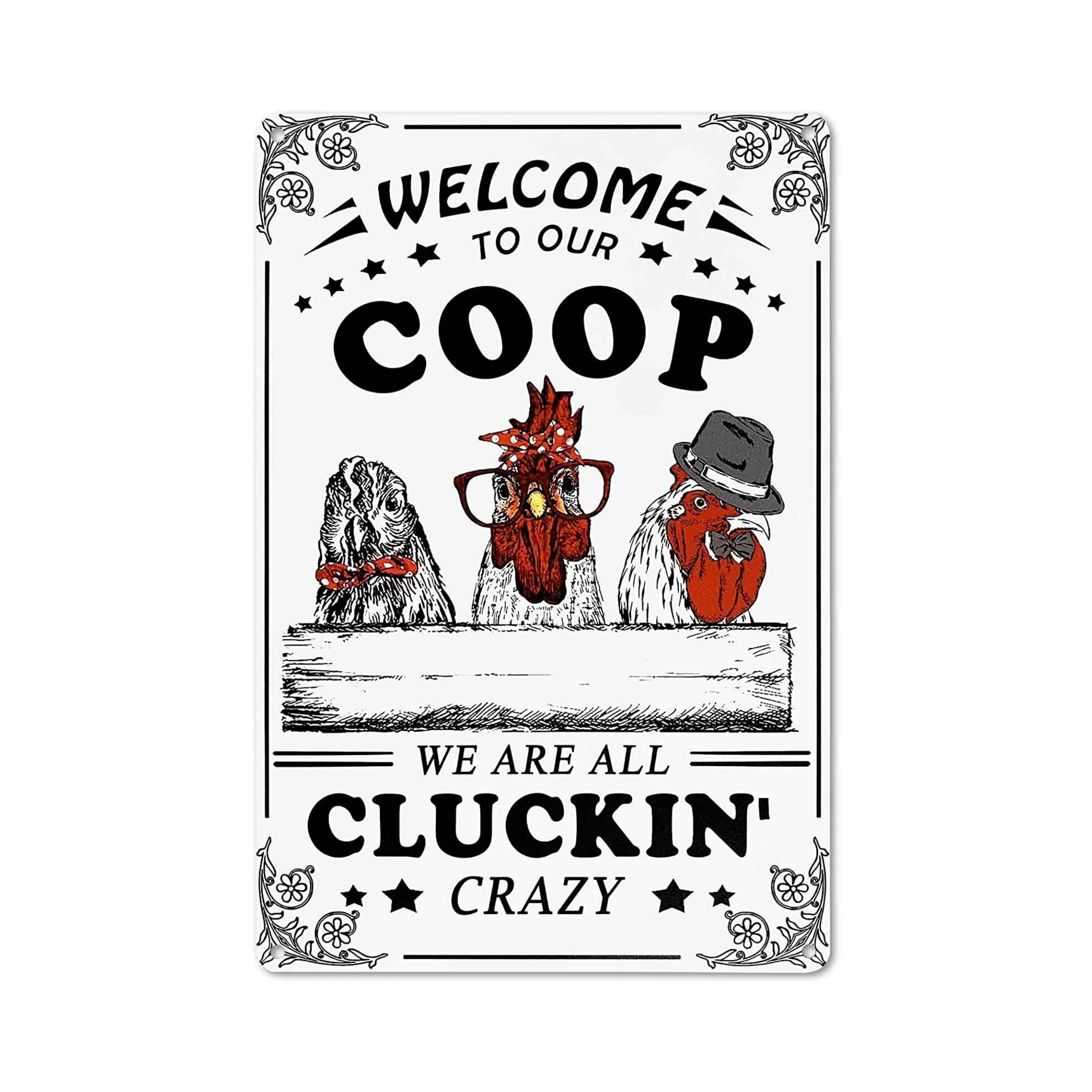

"Welcome To Our Coop" Metal Tin Sign (8''x12''/20cm*30cm), Vintage Plaque Decor Wall Art, Wall Decor, Room Decor