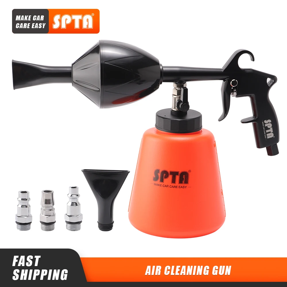 SPTA Pneumatic Air Spray Nozzle Foam Watering Can High Pressure Car Wash Interior Exterior Cleaning Tornado Tool