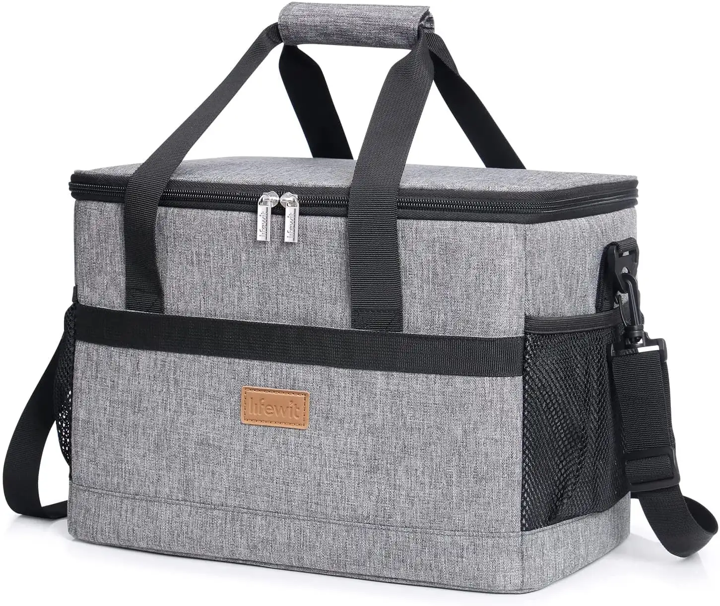 

30 Cans Cooler Bag Collapsible Insulated Soft Cooler Leakproof Gray