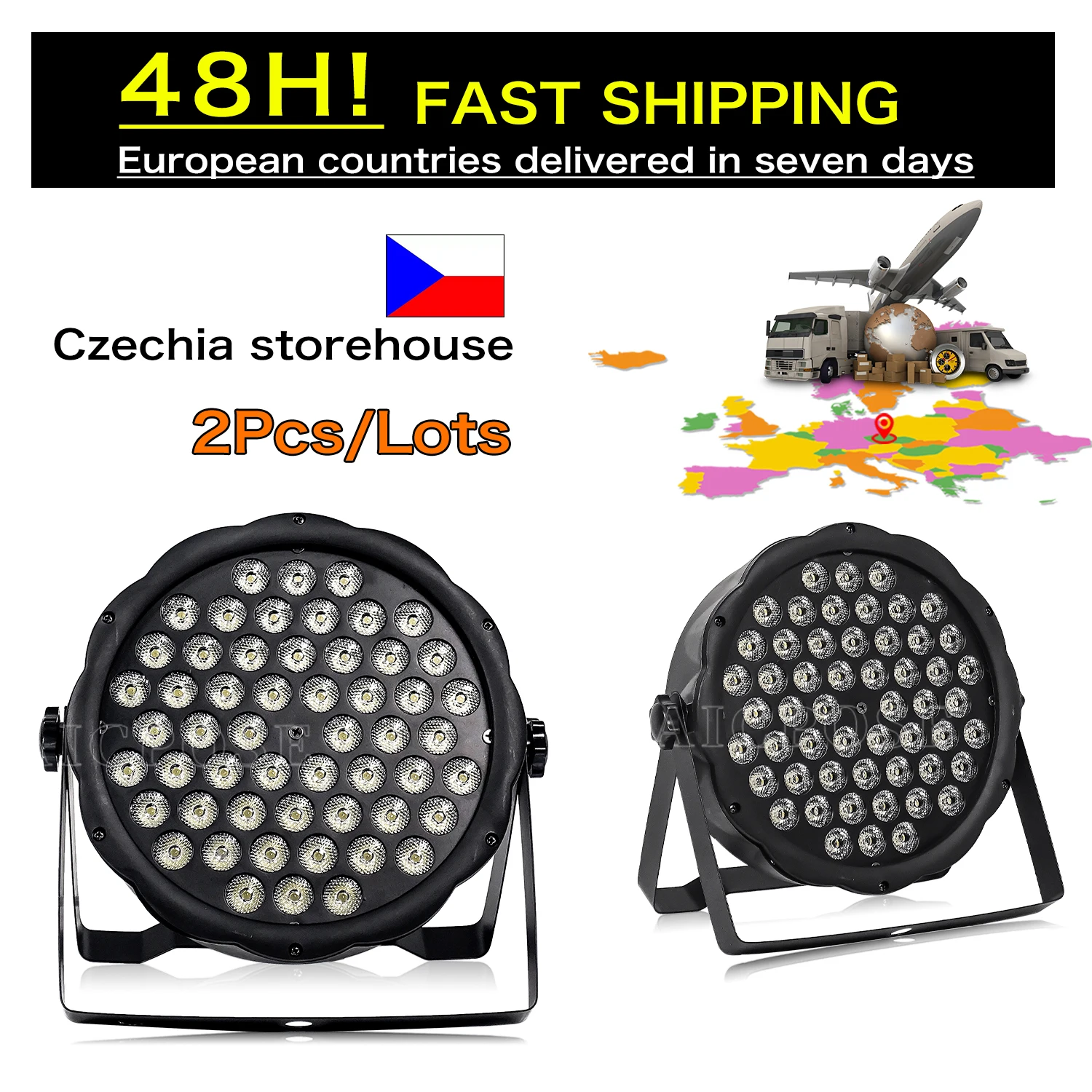 

2Pcs/Lots 54x3W RGB 3in1 LED Par Lights Par LED 54*3w Lights Wall Washer Disco Light With DMX512 Control Effect Stage Light