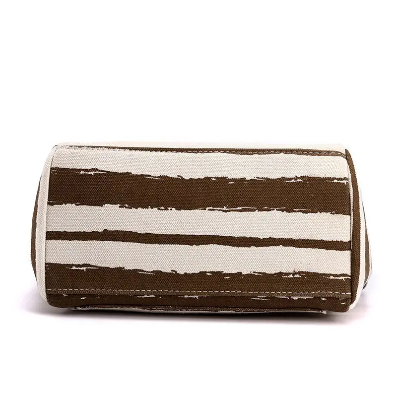 Canvas Shoulder Bag with Stripes,Trendy Women