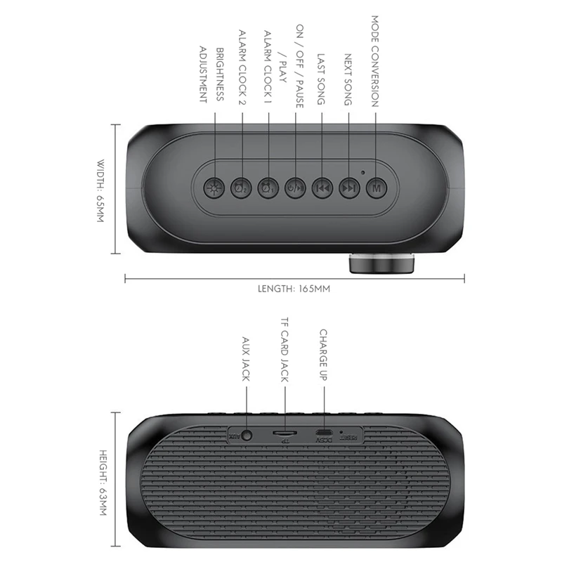 Радио-будильник для спальни с цветным ночником двойным будильником диммером