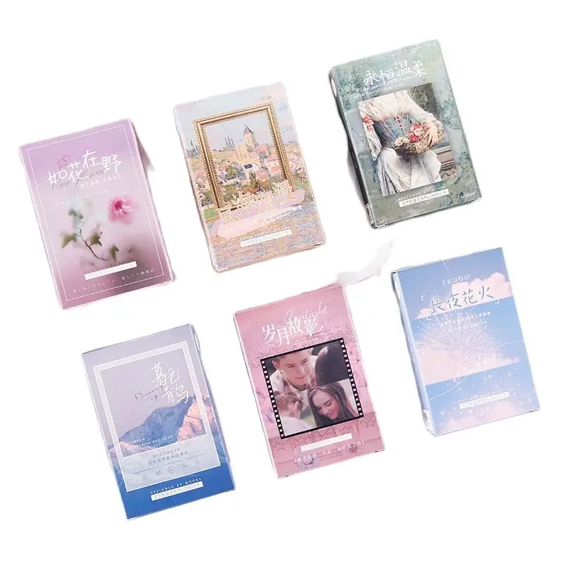 

27 Pcs/Set Between Mountain and Sea Series Lomo Card Hand Painted Retro Oil Painting Watercolor Mini Photo Card Gift Stationery