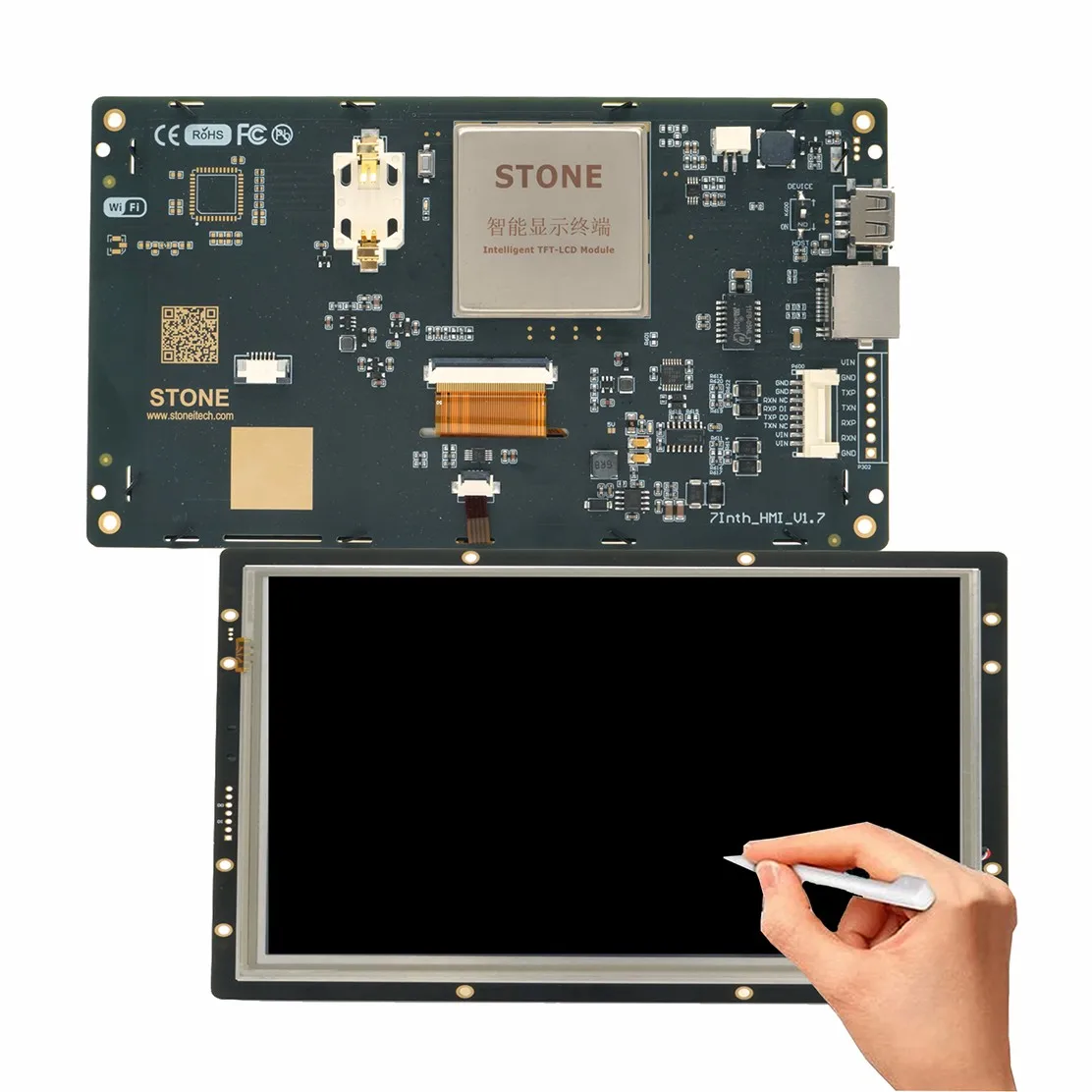 SCBRHMI 7.0'' Intelligent Resistive LCD Touch Display STWC070LT-01 Multifunction HMI Module with Enclosure